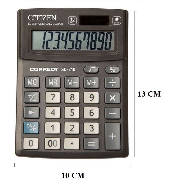 Калькулятор - 10раз. "CITIZEN-Correct" SD210RU черный (10 разрд.. 2 пит.. 136 x 100 x 32 мм) (CBM)