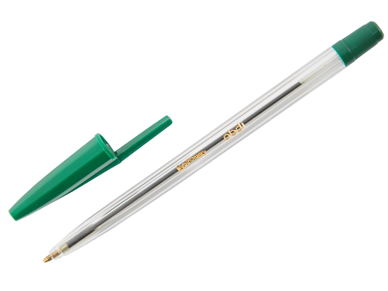 Ручка шариковая - зеленый стержень/прозрачный корпус "ALBA Айголек ABDI" (I.G.I.Ltd)
