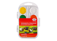 Краски акварельные - 16цв. "Мультики" медовая. без кисти. пластик. упак. европодвес. (Гамма)