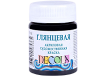 Краска акриловая глянцевая - 50мл. чёрный "Декола" (Н.П.)