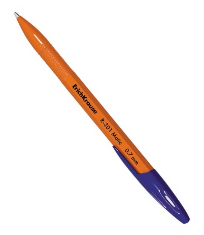 Ручка шариковая автоматическая - синий стержень "R-301 MaticOrange" (ErichKrause)