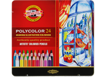 Карандаши в наборе цветные - 24цв. "Polycolor" акварельные в металлической упаковке (K-N)