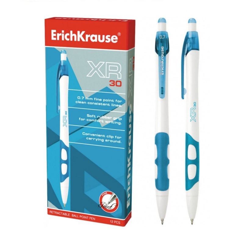 Ручка шариковая автоматическая - синий стержень "XR-30" (ErichKrause)