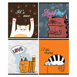 Тетрадь - А5  48л. линейка "Кошки рисунок" (Маяк)