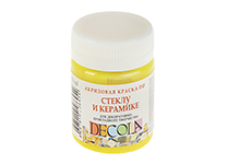 Краски д/рисования по стеклу и керамике акриловые - 50мл. лимонная "Декола" (Н.П.)
