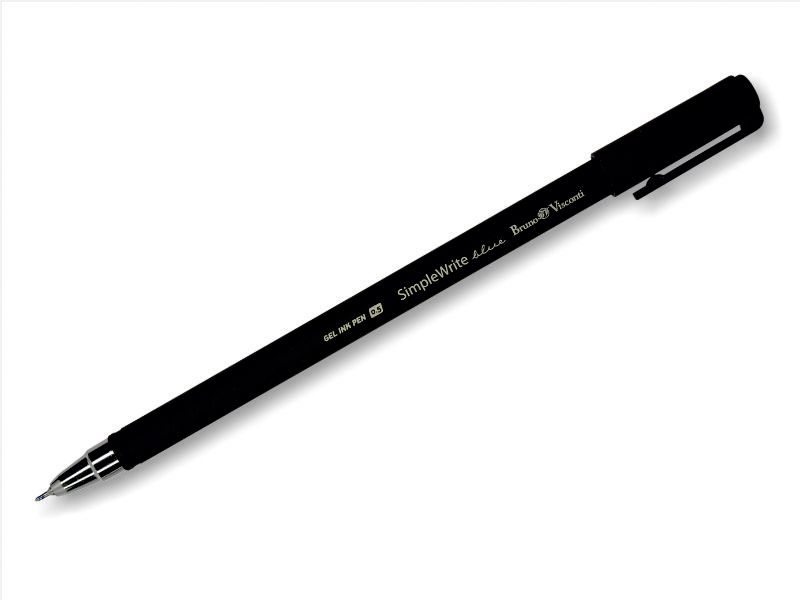Ручка гелевая - синий стержень 0.5мм. "SimpleWrite Black" (Bruno Visconti)