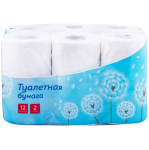 Бумага туалетная 2-слойная 12шт. белая (OfficeClean)
