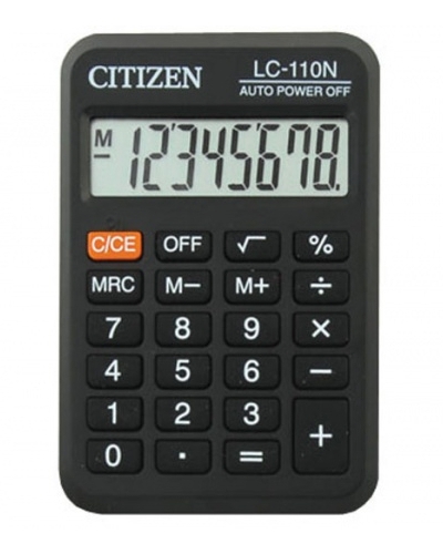 Калькулятор - 8раз. "CITIZEN" LC-210N черный (62.2 x 97.9 x 10.8 мм) (CBM)