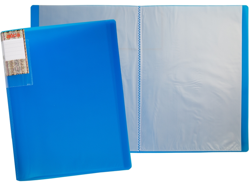 Папка с файлами - А4 10 прозрачно темно-синий неон. (236х11х308мм.) "Айса" толщина пластика 0.50мм. файла 0.25мм. (Shantou Yuansheng Industry)
