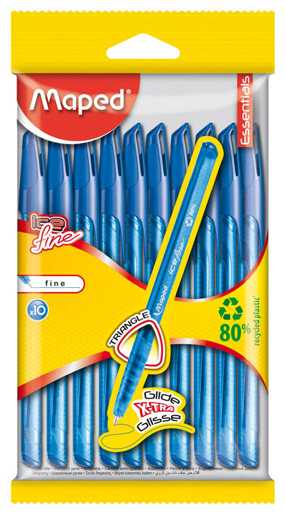 Ручки шариковые в наборе -  1цв.10шт. синий стержень (Maped)