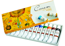 Краски масляные в наборе - 12цв. 10мл. "Сонет" (Н.П.)