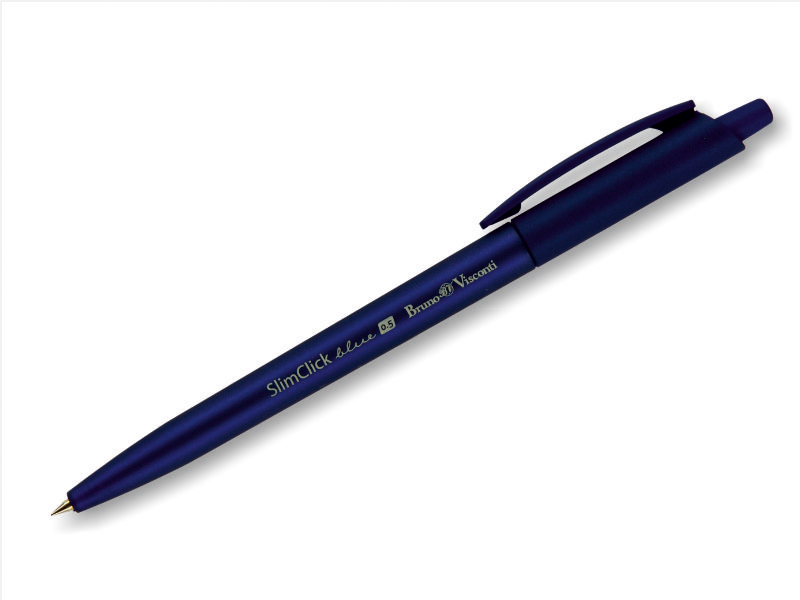 Ручка шариковая автоматическая - синий стержень 0.5мм. "SlimClick. Original" (Bruno Visconti)