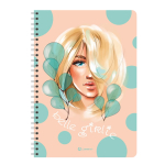 Тетрадь - А5  48л. клетка "Красотки" бирюза на гребне (Финсиб)