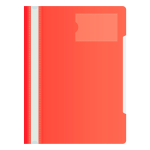 Скоросшиватель пластиковый - красный А4 "Бюрократ" с карманом для визитки на прозрачной обложке (Silwerhof)