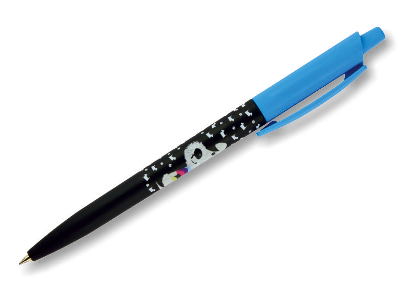 Ручка шариковая автоматическая - синий стержень 0.5мм. "HappyClick. Щеночек" (Bruno Visconti)