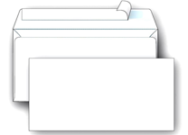 Конверт - 110х220 белый 90гр. б/окна отрывная лента. внутренняя запечатка серая (BONG)