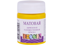 Краска акриловая матовая - 50мл. желтая светлая "Decola" (Н.П.)