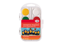 Краски акварельные -  8цв. "Мультики" медовая. без кисти. пластик. упак. европодвес. (Гамма)