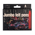 Фломастеры - 12цв. "JUMBO BLACK EXCELLENCE" в картонной упаковке (Bruno Visconti)