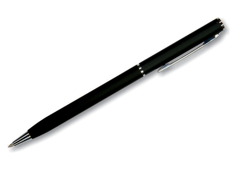 Ручка шариковая автоматическая - синий стержень 0.7мм. "PALERMO" черный металлический корпус (Bruno Visconti)