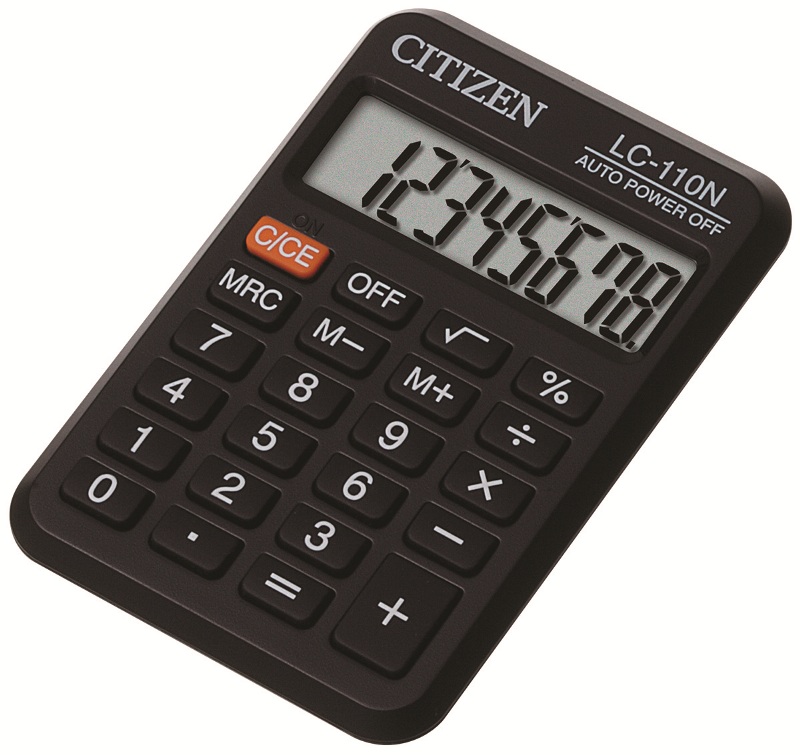 Калькулятор - 8раз. "CITIZEN" CI-LC110N/R черный (58 x 87 x 12 мм) (CBM)