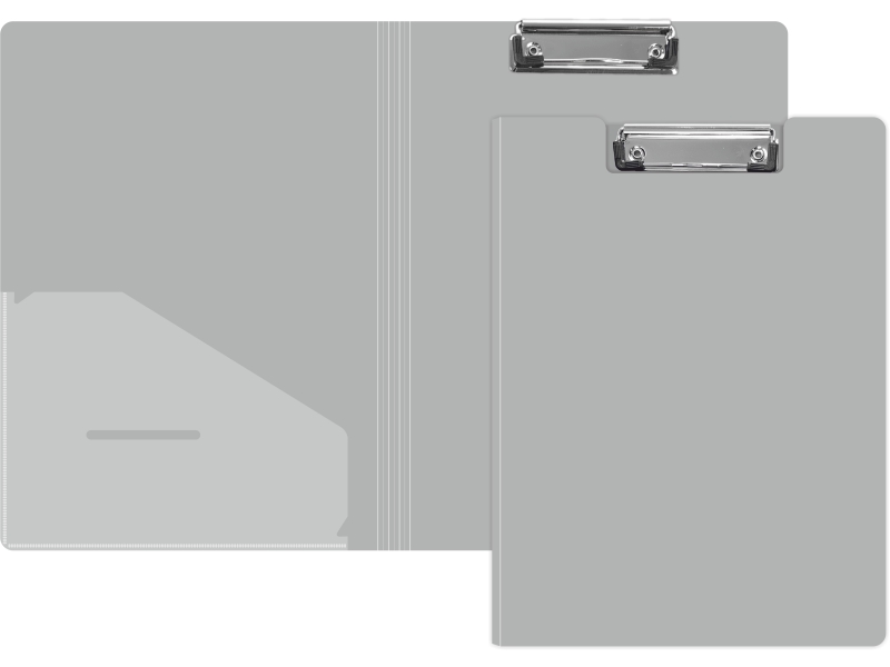 Планшет-папка с верхним прижимом - А4 серый (235х310мм.) "Айса" с карманом толщина пластика 1.00мм. (Shantou Yuansheng Industryi)