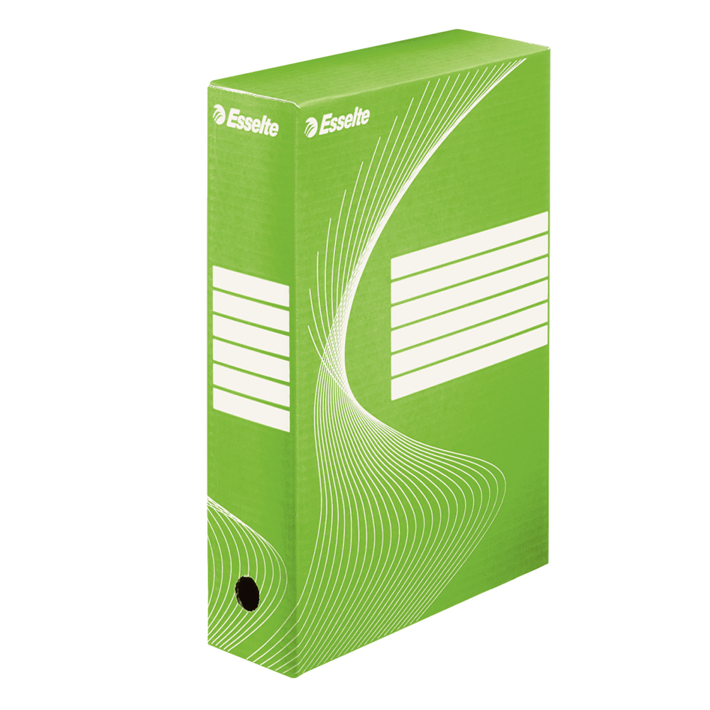 Бокс картонный - 350х250х80 зеленый (ESSELTE)