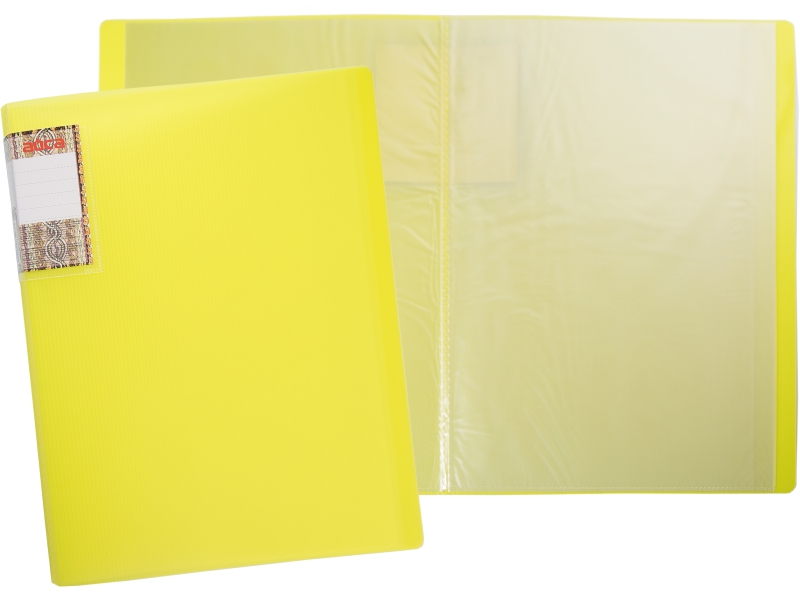 Папка с файлами - А4 10 прозрачно желтый неон. (236х11х308мм.) "Айса" толщина пластика 0.50мм. файла 0.25мм. Shantou Yuansheng Industry)