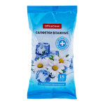 Салфетки влажные антибактериальные для рук с ромашкой 15шт (OfficeClean)