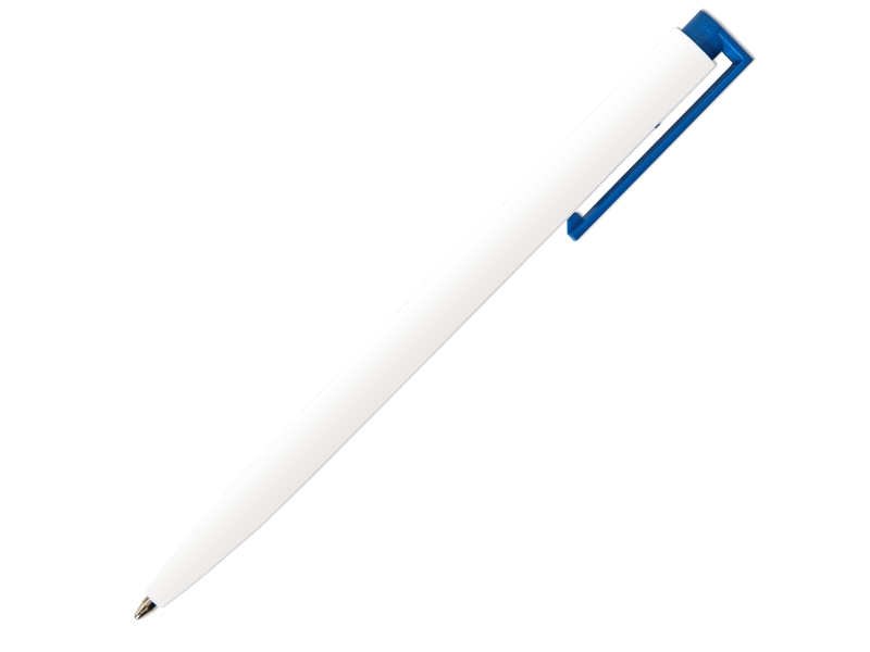 Ручка шариковая автоматическая - синий стержень корпус белый/синий клип "NEW HIT" (SENATOR)