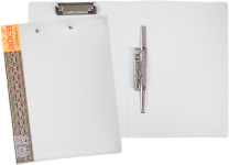 Папка с зажимом - А4 серый (237х20х307мм.) удлиненный затворный боковой механизм + с верхним прижимом "Айса" 0.70мм. (Shantou Yuansheng Industry)