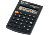 Калькулятор -  8раз. "Eleven" SLD-200NR черный (2 пит.. 62x 98 x 10 мм) (Eleven)