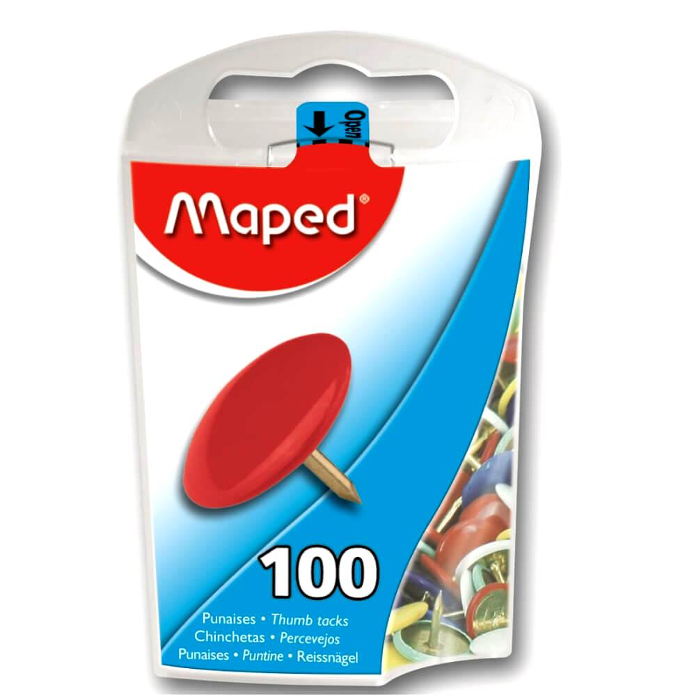 Кнопки цветные - 100шт. 10мм. ассорти в пластиковой упаковке (Maped)