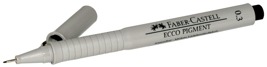 Ручка капиллярная - черная 0.3мм. "Ecco Pigment" (Faber Castell)
