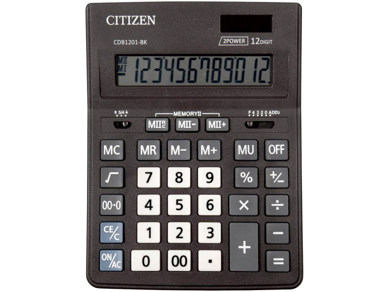 Калькулятор - 12раз. "CITIZEN. Business Line" CDB1201BK черный (CBM)