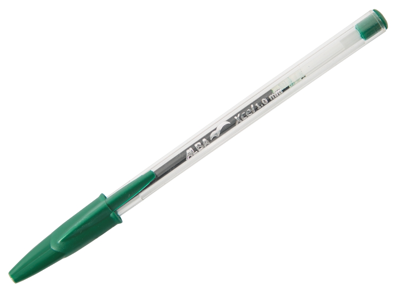 Ручка шариковая - зеленый стержень/прозрачный корпус "ALBA Xcel Crystal" (I.G.I.Ltd)
