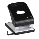 Дырокол - 40л. черный "Lamark. Mettallic" с линейкой (ФинСиб)