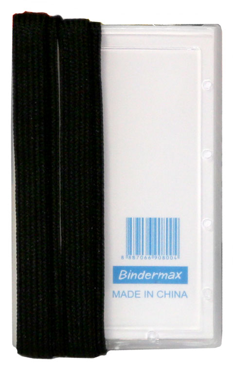 Бейдж с ремешком - 55х90мм. черный вертикальный (BINDERMAX)