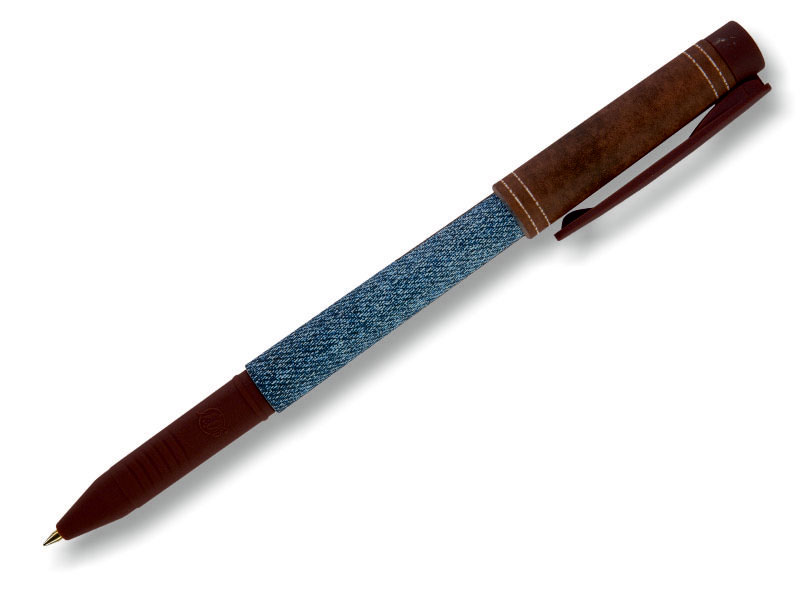Ручка шариковая - синий стержень 0.7мм. "FreshWrite. Джинса" (Bruno Visconti)