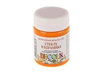 Краски д/рисования по стеклу и керамике акриловые - 50мл. желтая темная "Декола" (Н.П.)