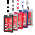 Бейдж - 54х85мм вертикальный c лентой  ассорти (ErichKrause)