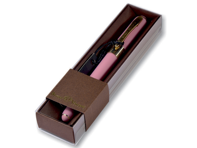 Ручка шариковая подарочная - корпус розовый/синий стержень 0.5 мм "MONACO" в футляре (Bruno Visconti)