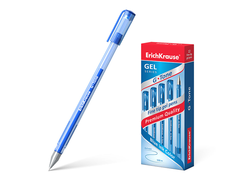 Ручка гелевая - синий стержень "G-tone" (ErichKrause)