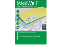 Лейбл - А4 100л. 24шт.(64.6х33.8) "StickWell" белый этикеток на листе 24шт. (APLI Россия)
