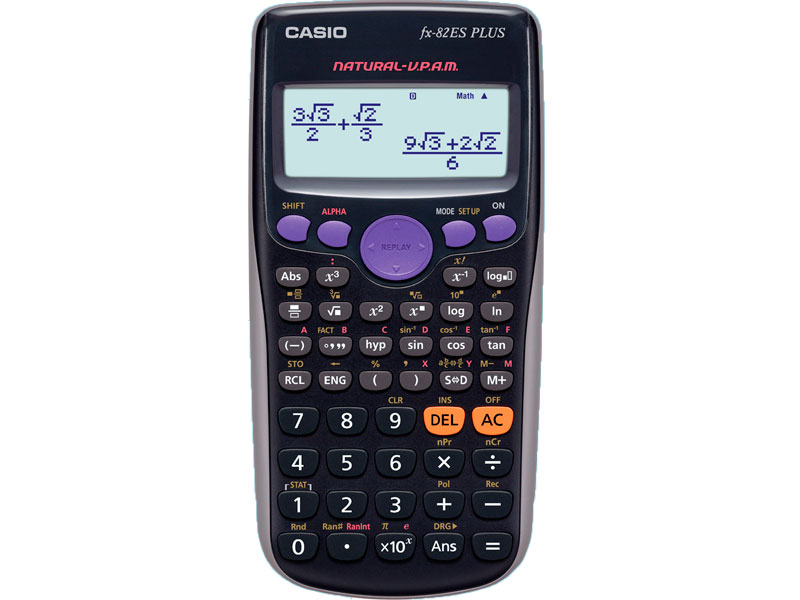 Калькулятор научный -  252 функции "CASIO" FX-82ESPLUSBK черный (АК Цент)
