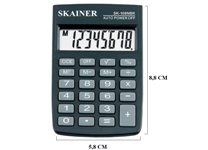 Калькулятор - 8раз. "SKAINER" SK-108NBK черный карманный (пл.. 8 разрд.. 58 x 88 x 10 мм) (SKAINER)