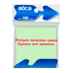 Бумага д/заметок - 76х76 100л. зеленый с клеевым краем "Pastel" (Айса)