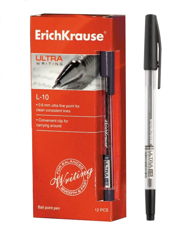 Ручка шариковая - черный стержень "Ultra L-10" (ErichKrause)