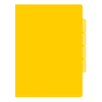 Папка-уголок - А4 желтый "Бюрократ" с 3-мя разделителями (Silwerhof)