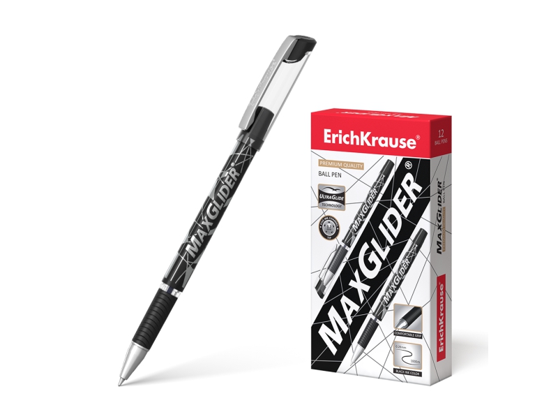 Ручка шариковая - черный стержень 0.7мм. "MaxGlider®. Ultra Glide Technology" (ErichKrause)